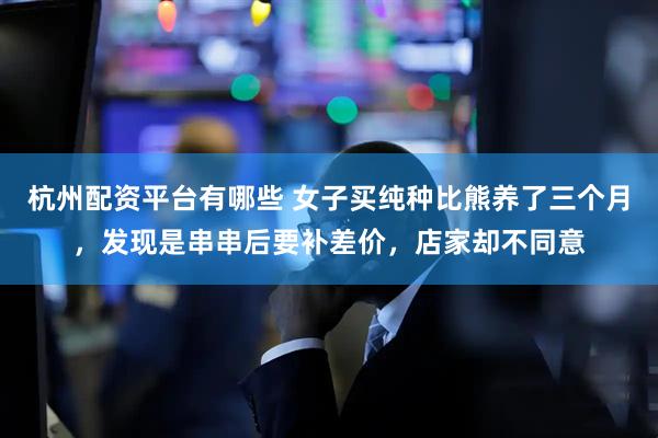 杭州配资平台有哪些 女子买纯种比熊养了三个月，发现是串串后要补差价，店家却不同意